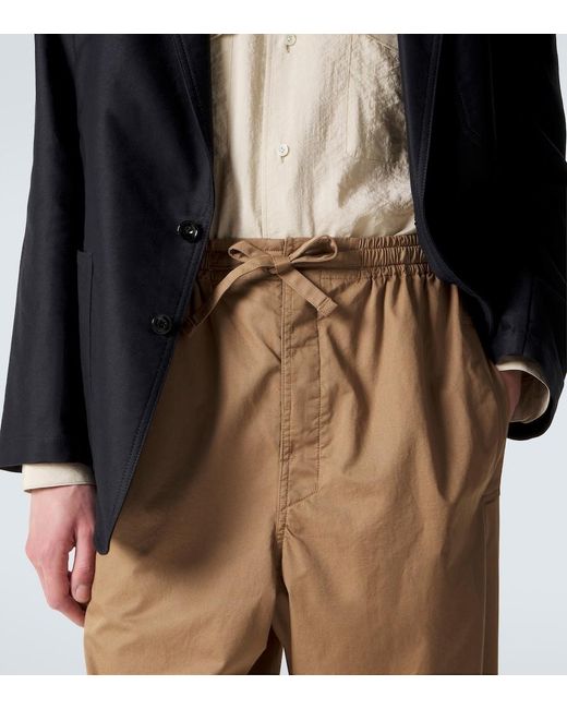 Lemaire Brown Cotton Twill Wide-Leg Pants for men
