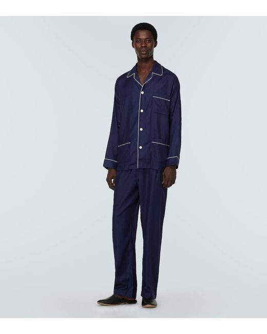 Pijama Lombard 6 en jacquard de algodon Derek Rose de hombre de color Blue