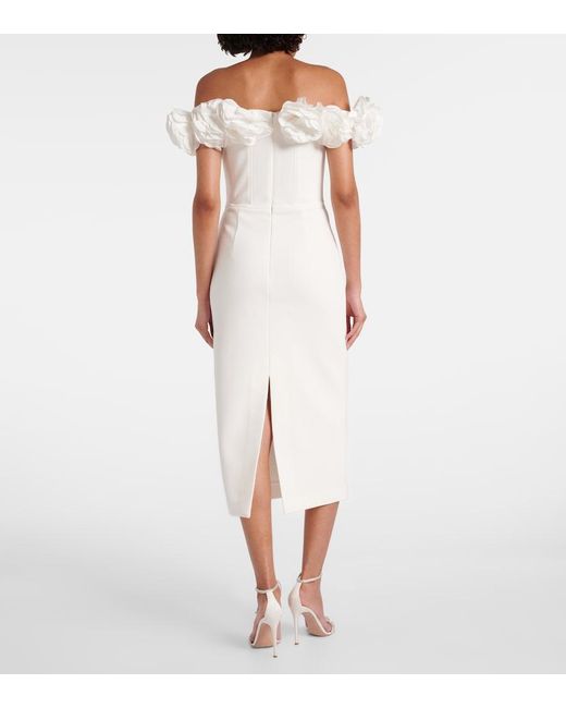 Rebecca Vallance White Bridal Off-Shoulder Minidress