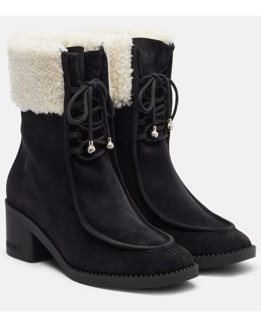 Jimmy Choo Black Hali 60 Suede Ankle Boots