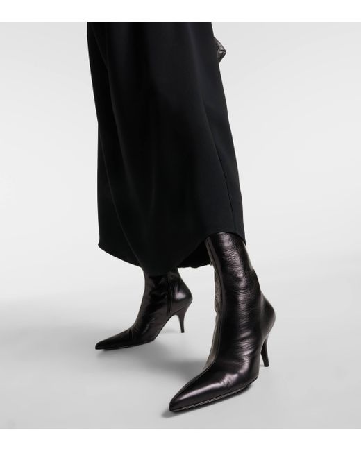 The Row Black Sling Leather Ankle Boots