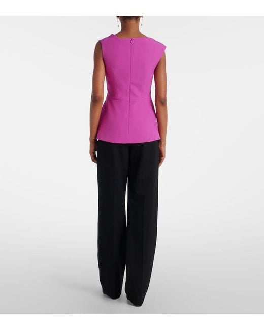 Safiyaa Purple Farrah Draped Crepe Top
