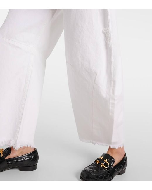 Citizens of Humanity White Mid-Rise Wide-Leg Jeans Horseshoe