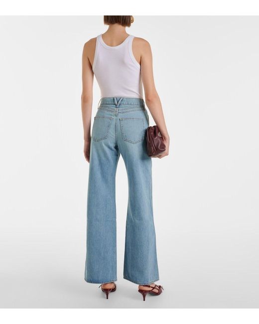 Veronica Beard Blue Taylor High-Rise Wide-Leg Jeans