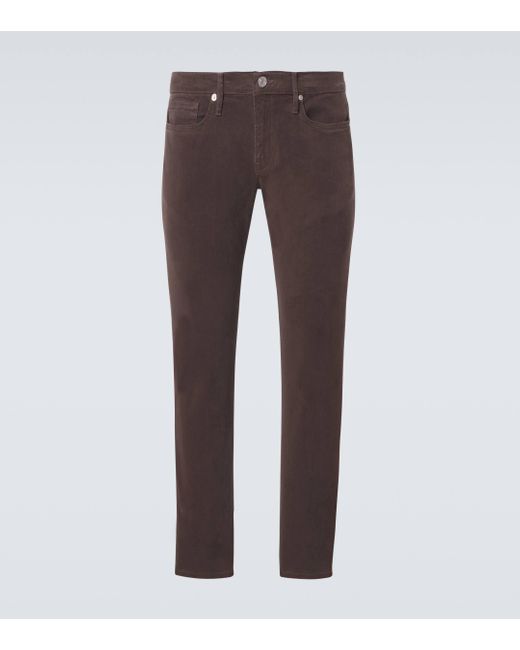 FRAME Brown Mid-rise Twill Slim Pants for men