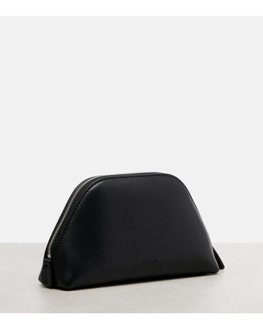The Row Black Devon Mini Leather Clutch