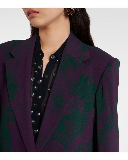 Dries Van Noten Blue Printed Blazer