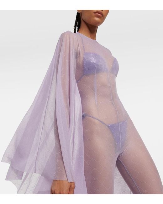 LAQUAN SMITH Purple Chiffon Jumpsuit