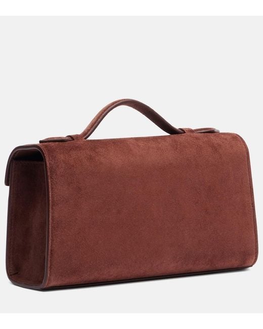 SAVETTE Red Tote Bag Symmetry Aus Veloursleder
