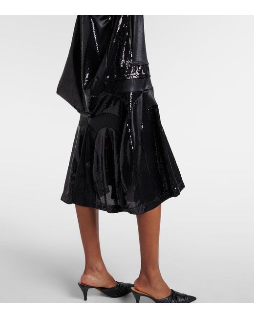 Junya Watanabe Black Sequined Midi Dress
