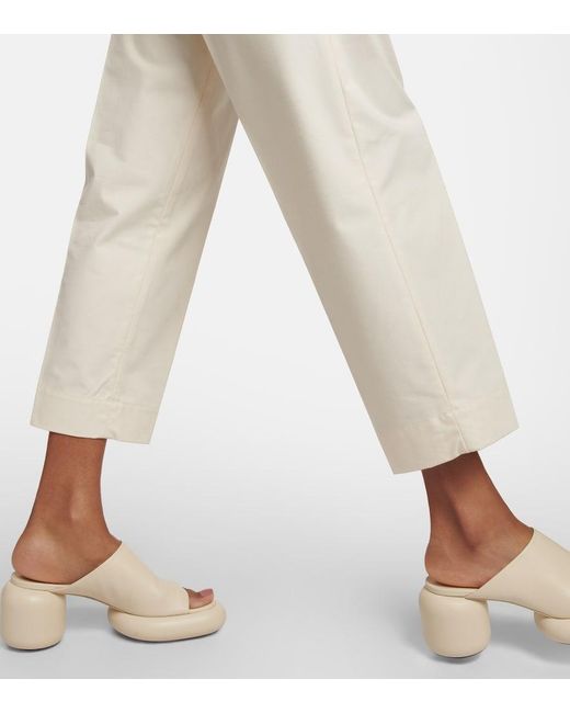 Jil Sander Natural High-Rise Cotton Pants