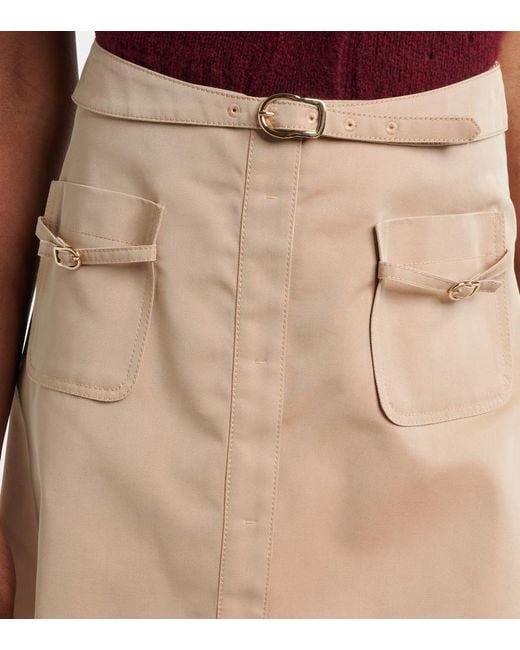 Dorothee Schumacher Natural Luxury Layer Belted Cotton-Blend Midi Skirt