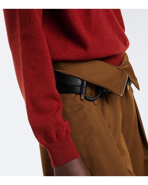 Ferragamo Red Cutout Wool And Cashmere-Blend Sweater