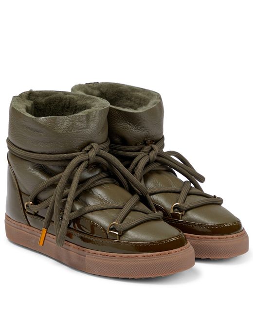 inuikii gloss leather sneaker boots