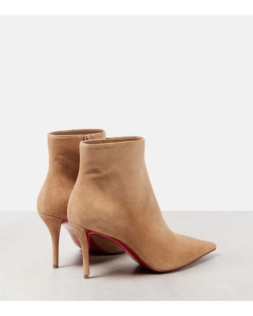 Christian Louboutin Natural So Apostropha 80 Suede Ankle Boots