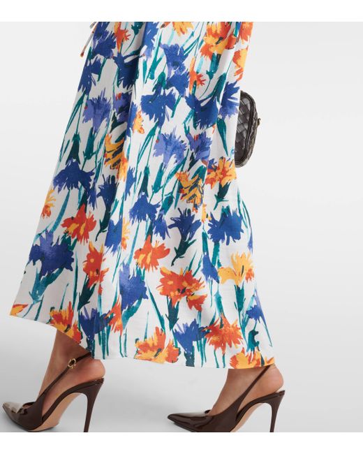 Diane von Furstenberg Blue Drogo Floral Maxi Dress