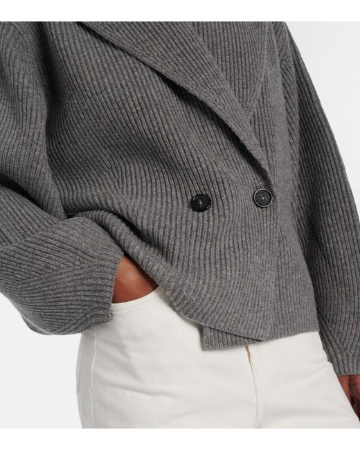 Totême Gray Wool-Blend Cardigan