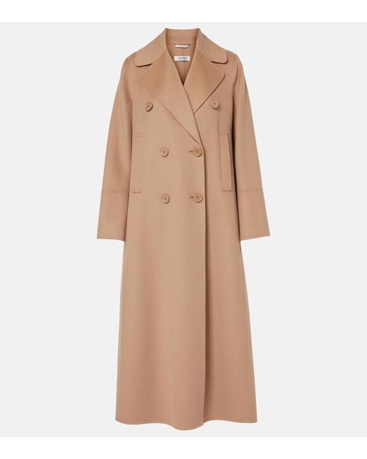 Max Mara Natural Mantel Custodi Aus Wolle