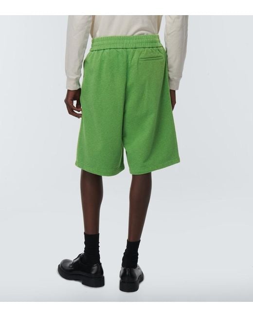 Versace Green Cotton Jersey Shorts for men