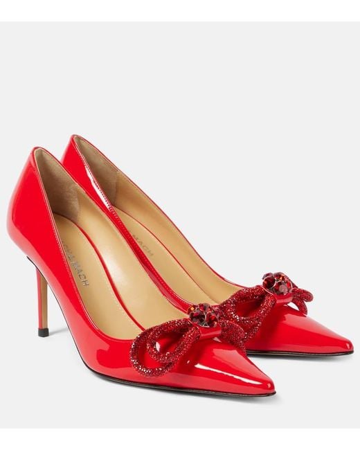 Escarpins 85 En Cuir Verni Mach & Mach en coloris Red