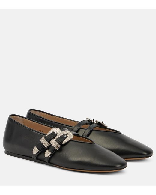 Le Monde Beryl Black Claudia Leather Ballet Flats