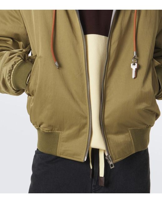 Loewe Green Fleece-Trimmed Technical Bomber Jacket for men