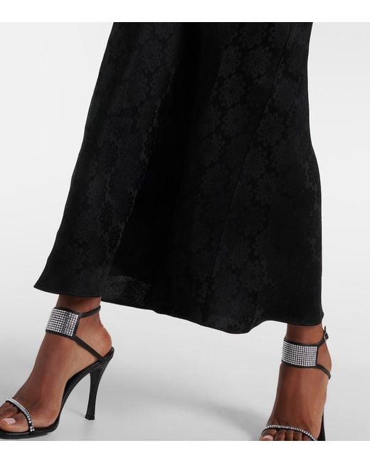 Stella McCartney Black Floral Jacquard Lace Midi Dress