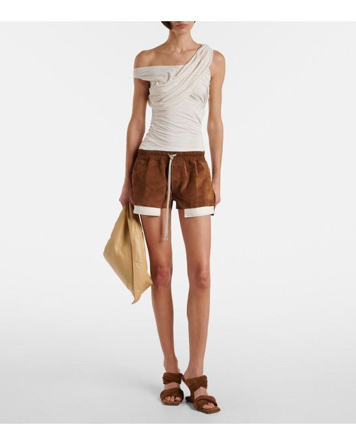 Rick Owens Brown Suede Shorts