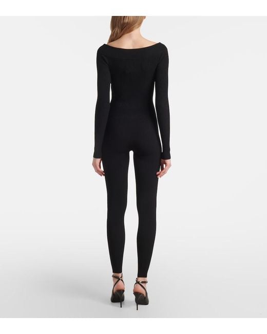 Alaïa Black Off-Shoulder Catsuit