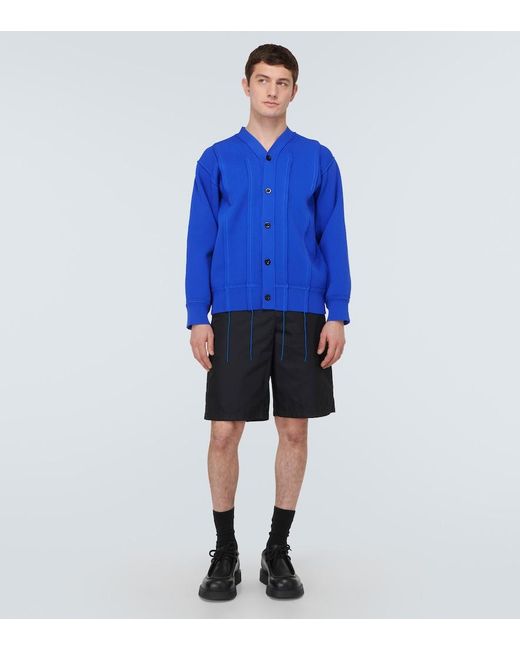 Sacai Blue Distressed Cardigan for men