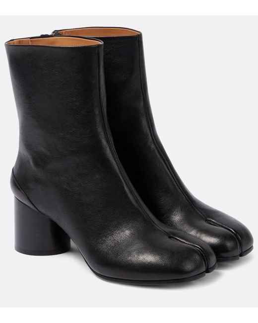 Maison Margiela Black Tabi 60 Leather Ankle Boots