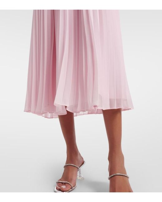 Self-Portrait Pink Embellished Midi Dress
