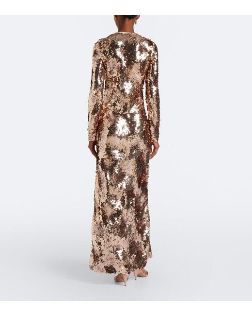 Rabanne Natural Sequined Gown