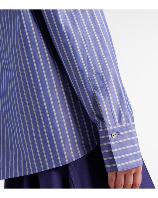 Vince Blue Striped Cotton Polo Shirt