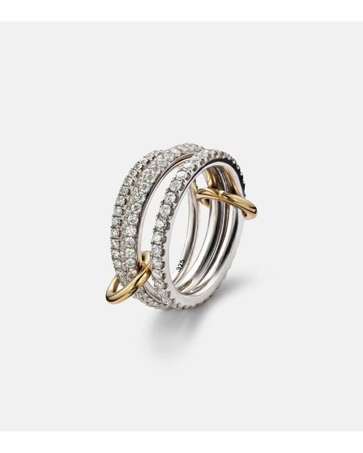 Spinelli Kilcollin White Nova Sterling Silver And 18kt Gold Ring With Diamonds