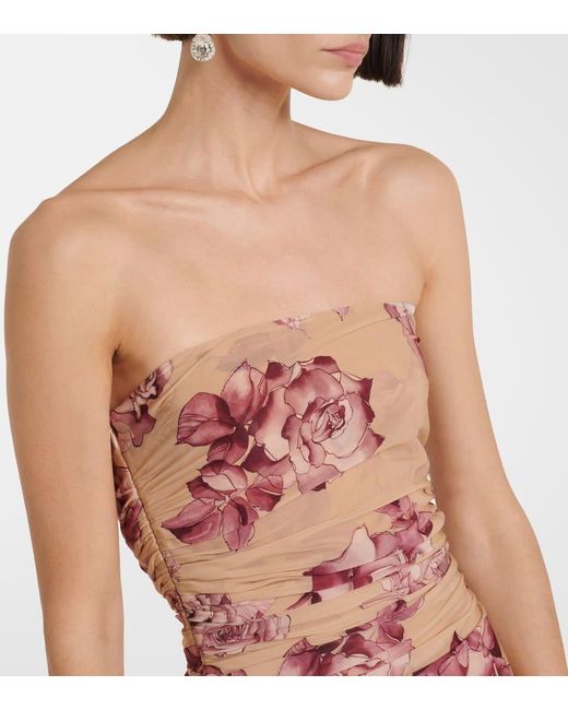 Abito Midi Con Stampa Floreale di Magda Butrym in Orange