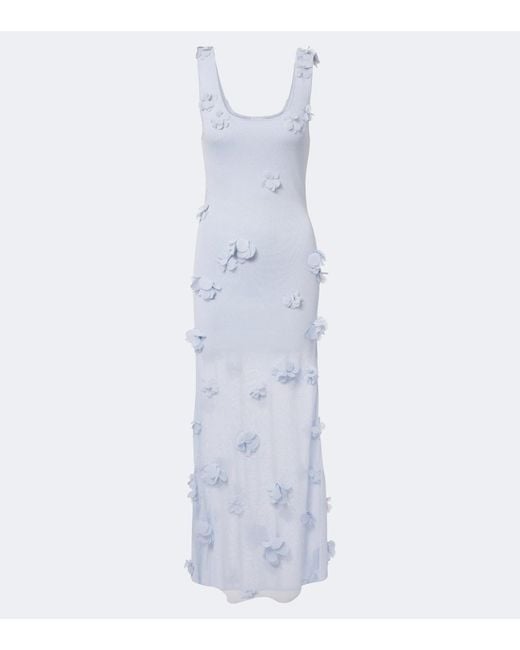 Jonathan Simkhai White Ivi Floral-Applique Midi Dress