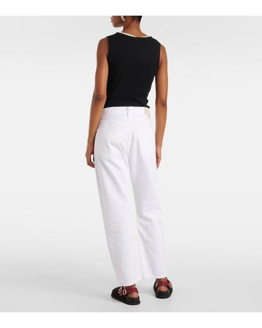 Citizens of Humanity White Winslow Mid-Rise Straight Jeans