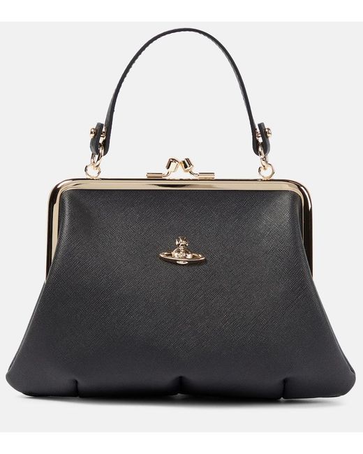 Vivienne Westwood Granny Small Faux Leather Tote Bag in Black | Lyst