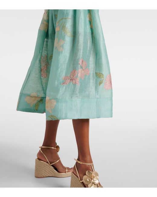 Abito Midi Illuminate di Zimmermann in Blue