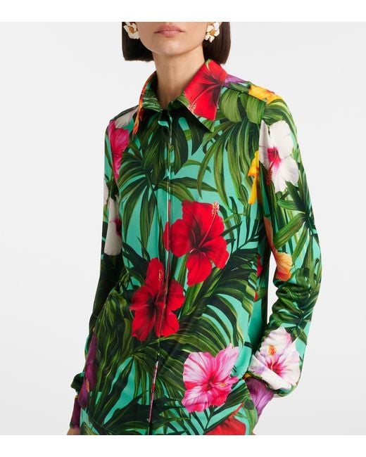 Dolce & Gabbana Green Floral Shirt