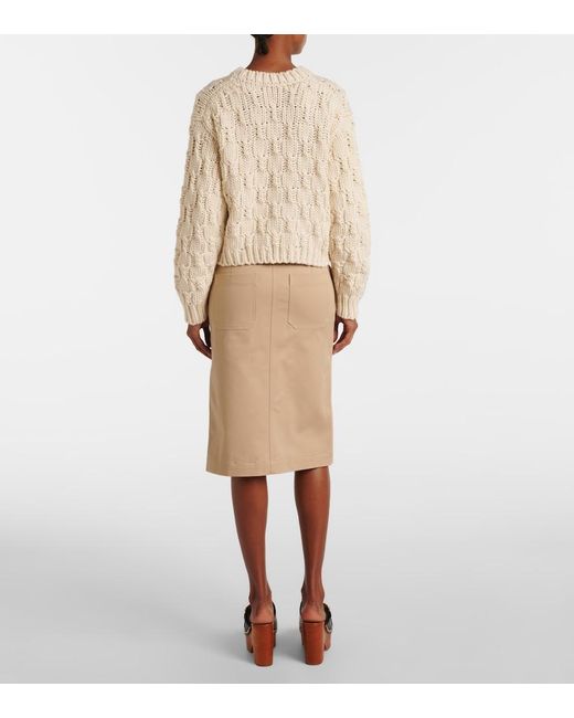 Chloé Natural Wool, Silk, And Cashmere Sweater