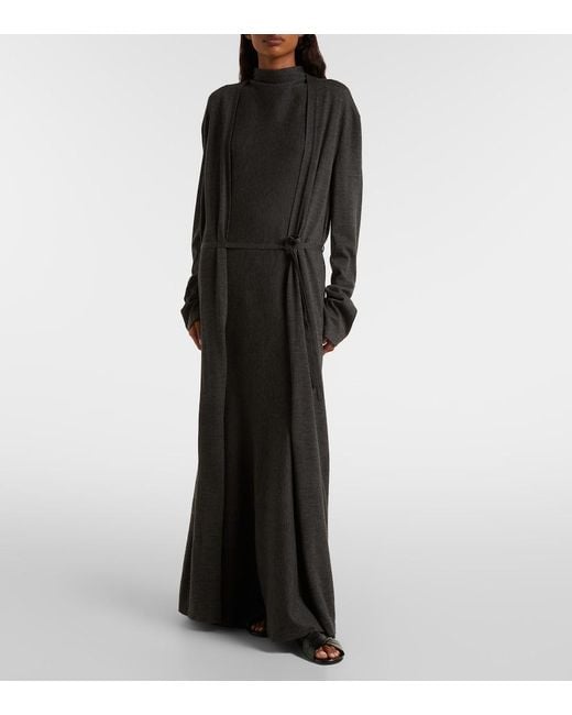 Khaite Black Margo Wool Maxi Dress