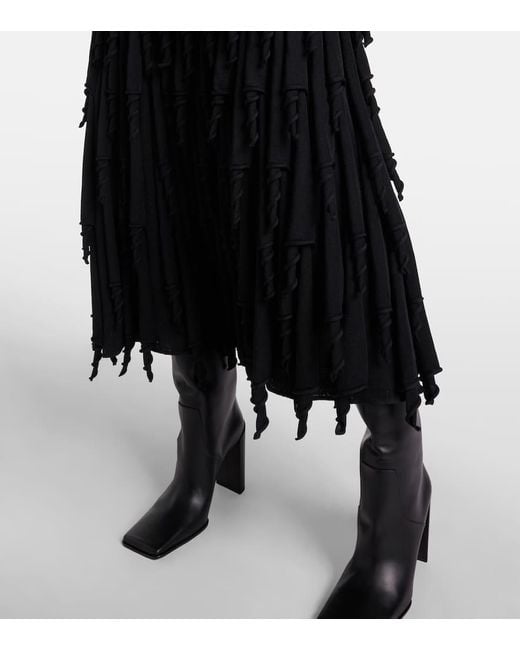Alaïa Black Maxirock Aus Einem Wollgemisch