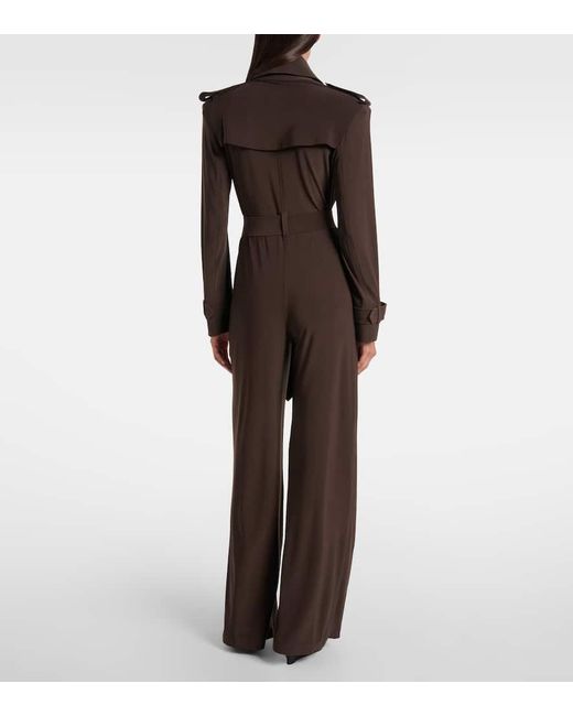 Norma Kamali Purple Single-Breasted Jumpsuit