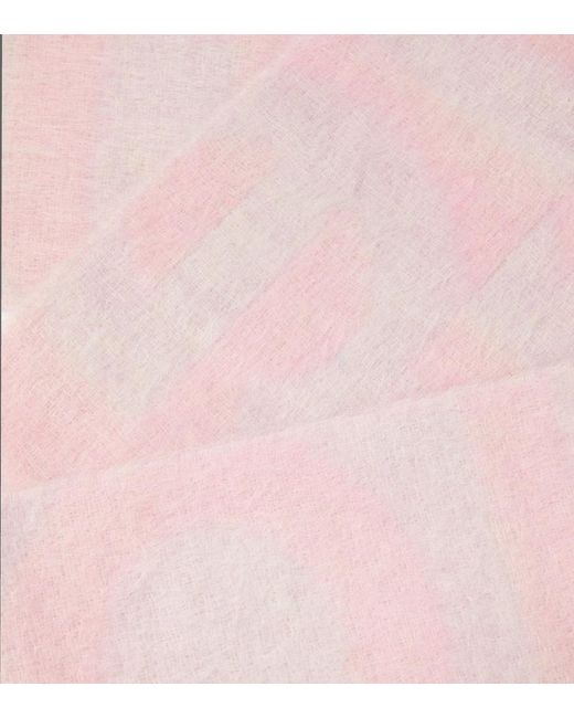 Acne Pink Logo Wool-Blend Scarf