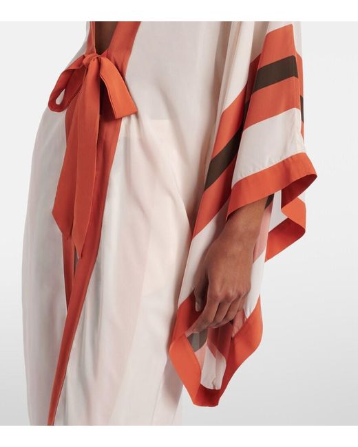 Adriana Degreas Red Striped Kaftan