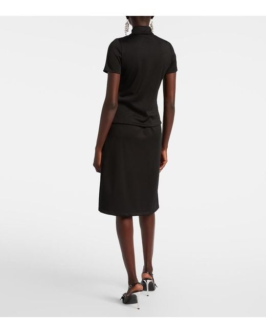 Courreges Black Interlock Logo Zip-Up Jersey Top