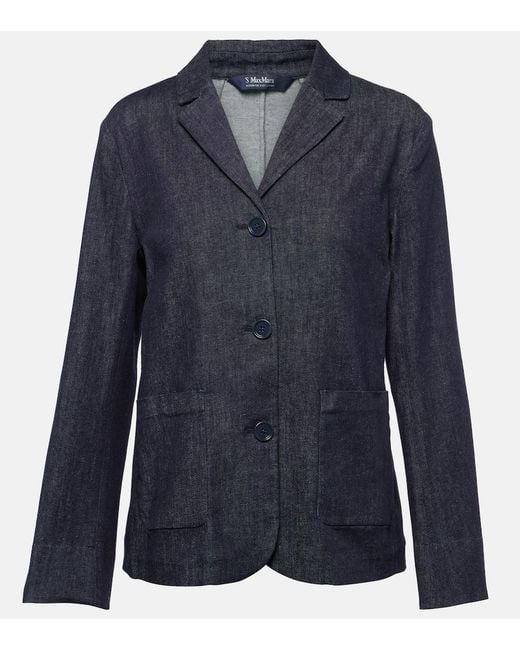 Max Mara Blue Robin Denim Blazer
