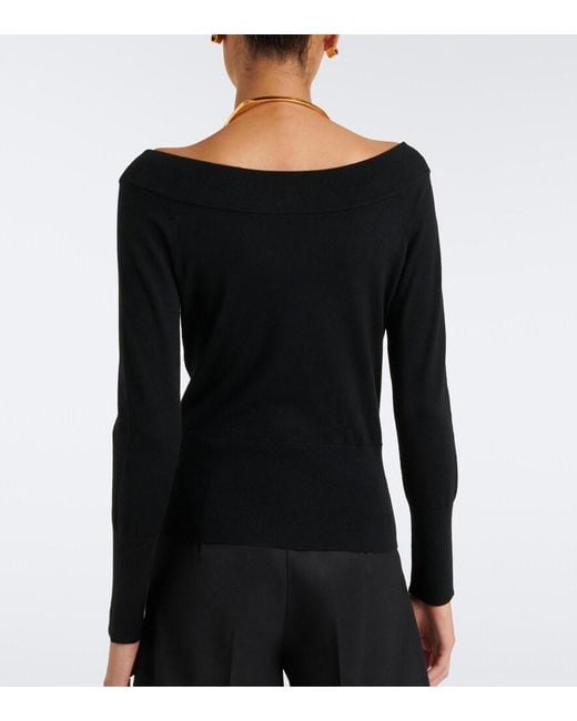 Max Mara Black Wool-Blend Sweater